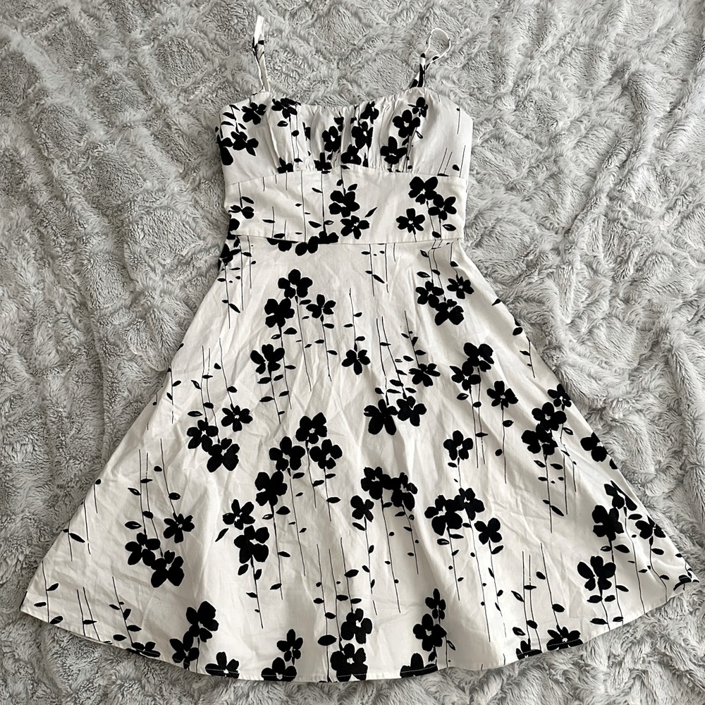A.P.N.Y Black & White Floral Dress